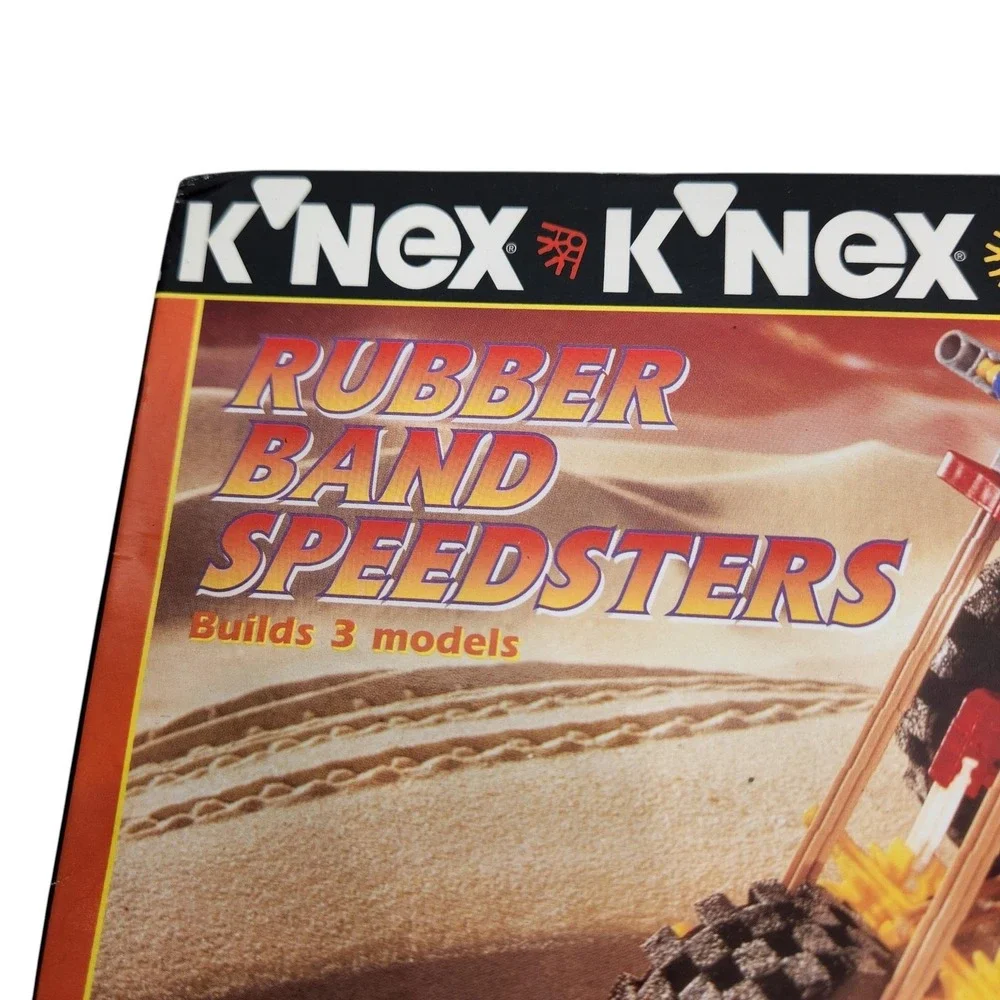 Vintage 1996 K'NEX KINEX Rubber Band Speedsters Building Set Age 7+ Racing Toy